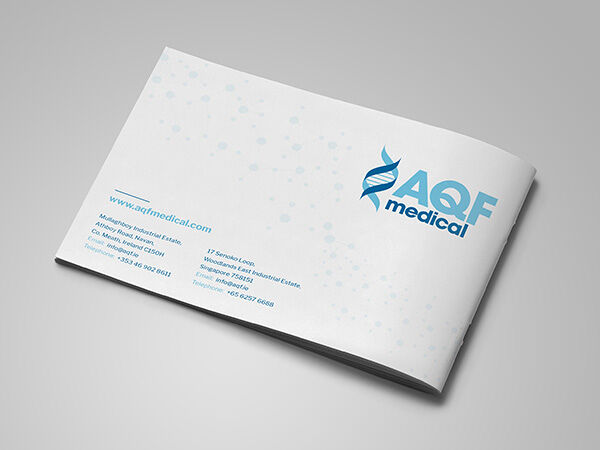 Brochure design mockup for AQF Medical