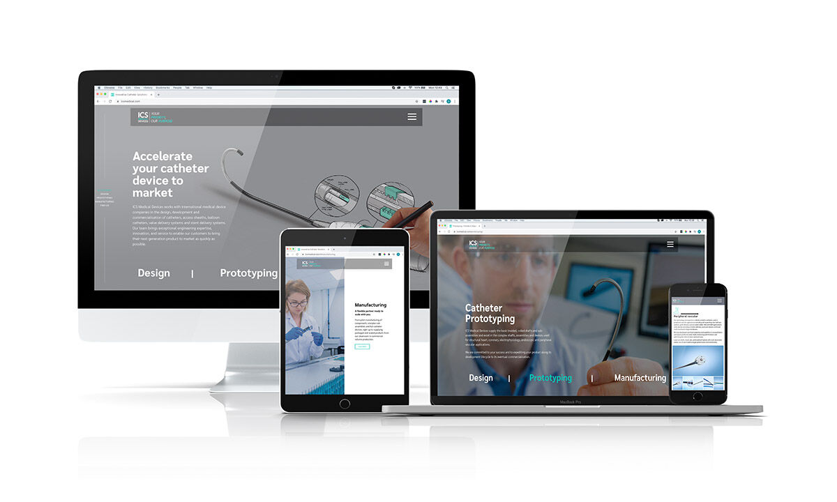 Website design mockups for ICS Medical