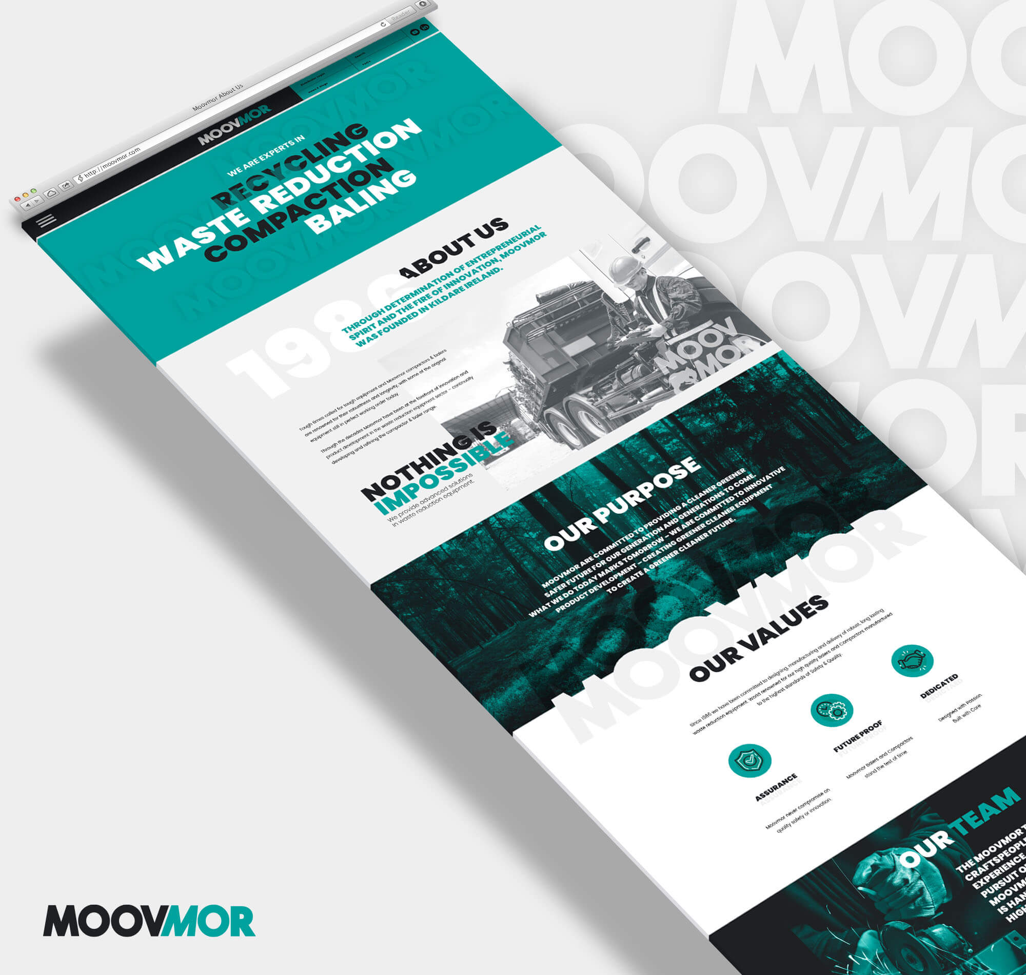 Website desgin mockup for Moovmor