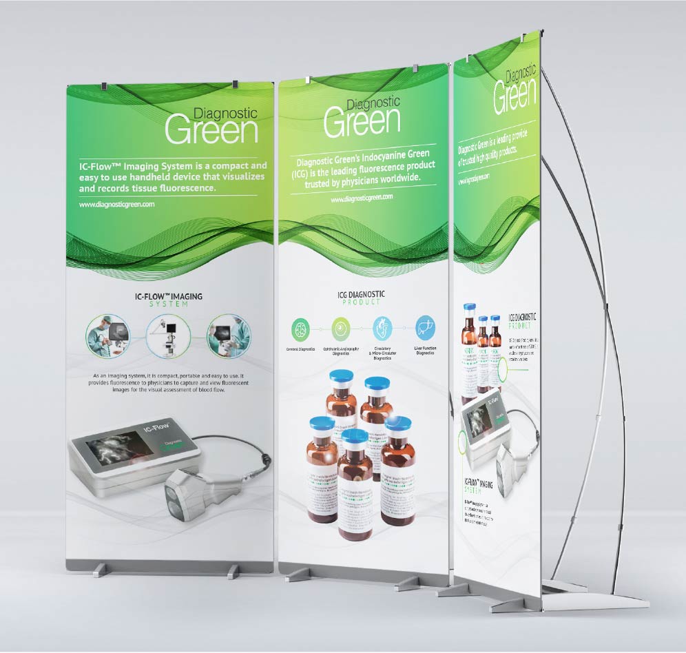 Popup banner mockups for Diagnostic Green