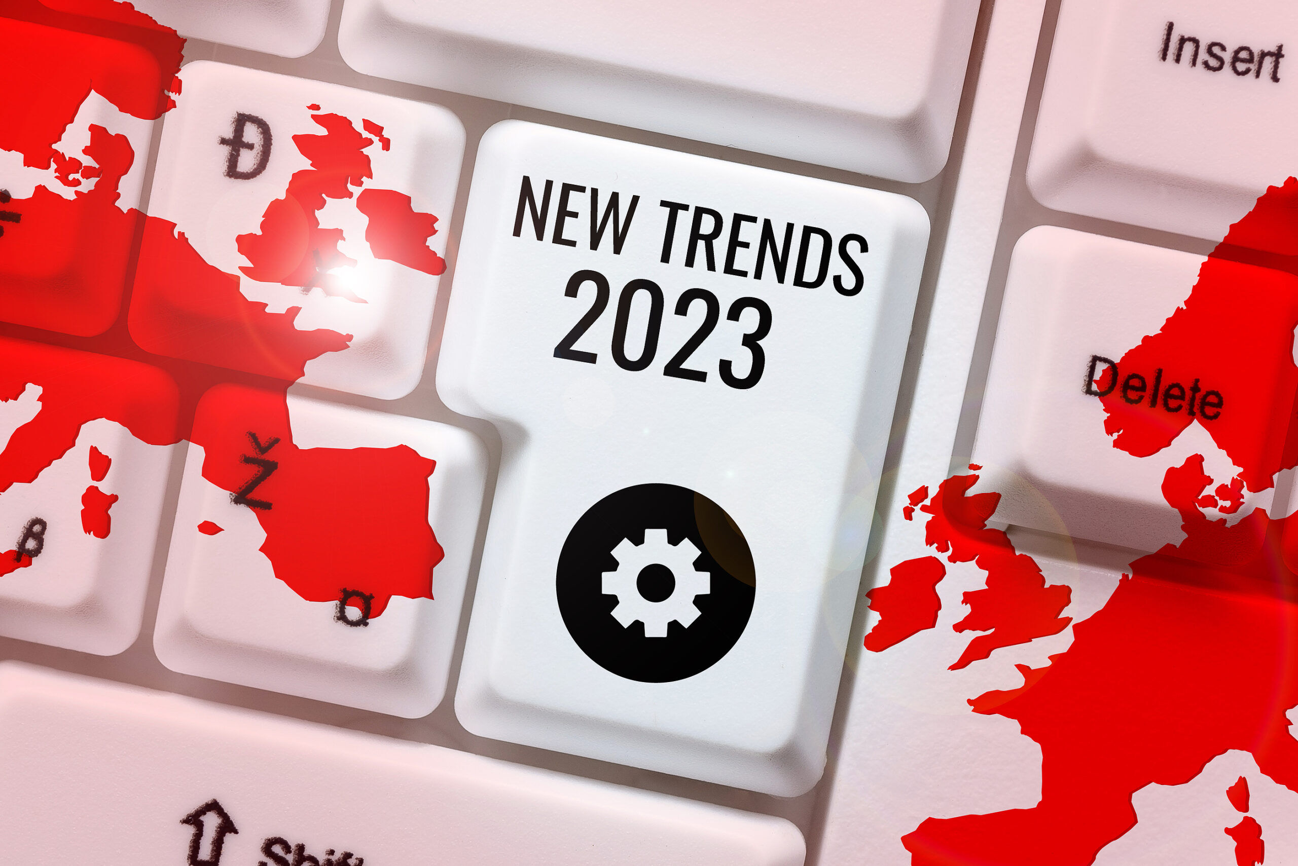 Text caption presenting New Trends 2023, Internet Concept general direction in which something is developing